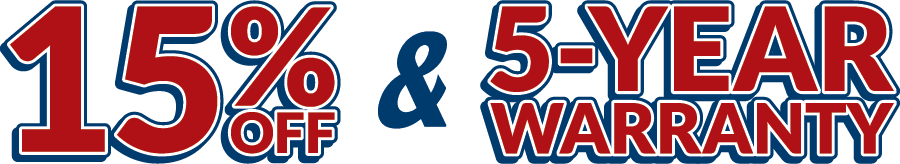 15% off & 5-year warranty image