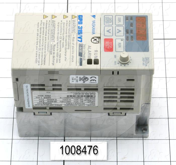 AC Drive, CIMR-V7 Series, 0.37KW (1/2HP), 240VAC, 3 Phase