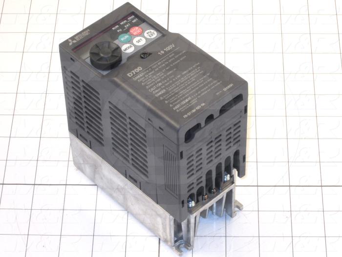 AC Drive, VFD, D700 Series, 0.37KW (1/2HP), 110VAC, 1 Phase, 230VAC Output, 3 Phase