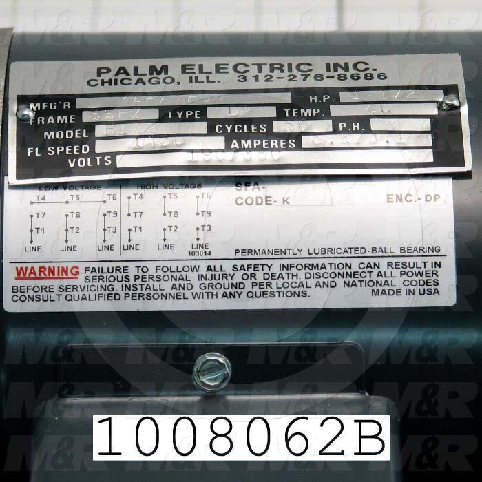 AC Motor, 1.5HP, 1450 RPM, 380VAC, 3 Phase, 50Hz