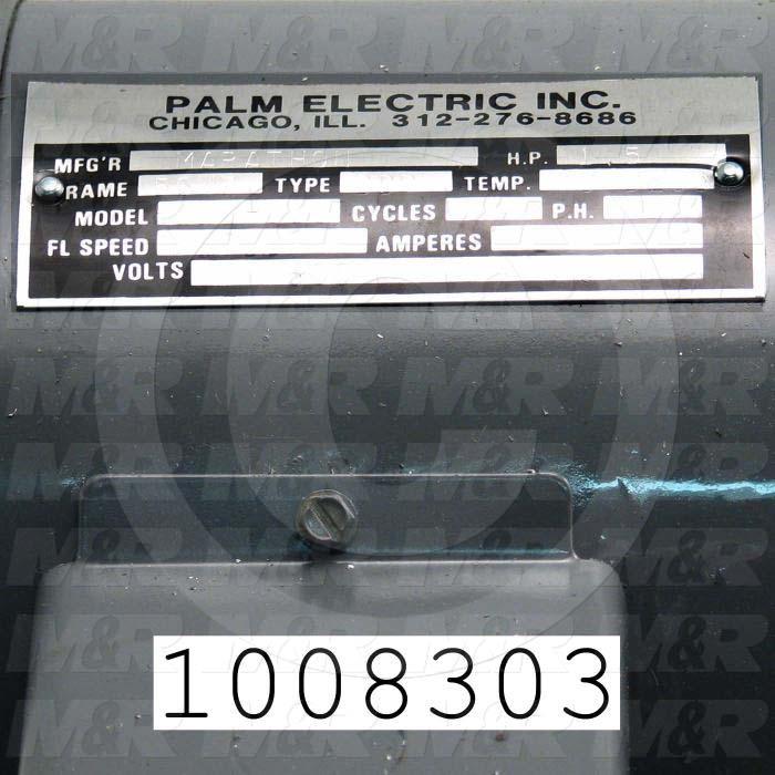 AC Motor, 1.5HP, 1725 RPM, 600VAC, 3 Phase, 60Hz