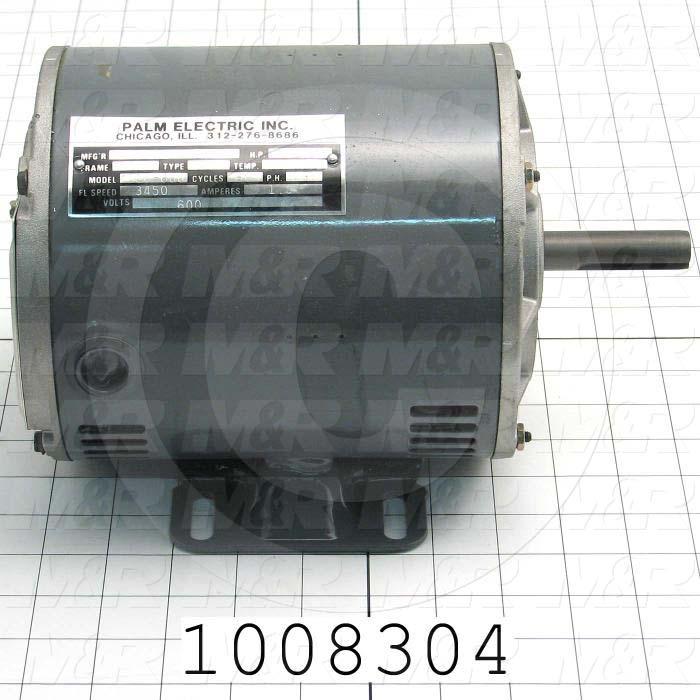 AC Motor, 1HP, 3450 RPM, 600VAC, 3 Phase, 60Hz