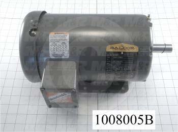 AC Motor, 2HP, 145T Frame, 208-230/460VAC, 3 Phase, 60Hz