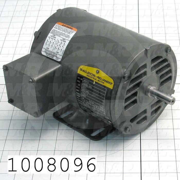 AC Motor, 3/4HP, 3450 RPM, 208-230/460VAC, 60Hz