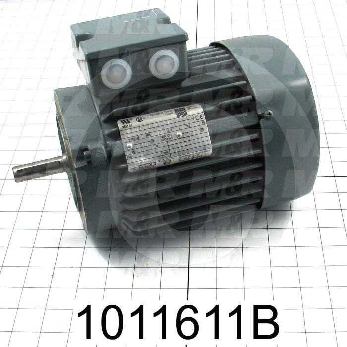 AC Motor, 3/4HP, B14 Frame, 1200 RPM, 230/460VAC, 3 Phase, 60Hz, 6 Poles