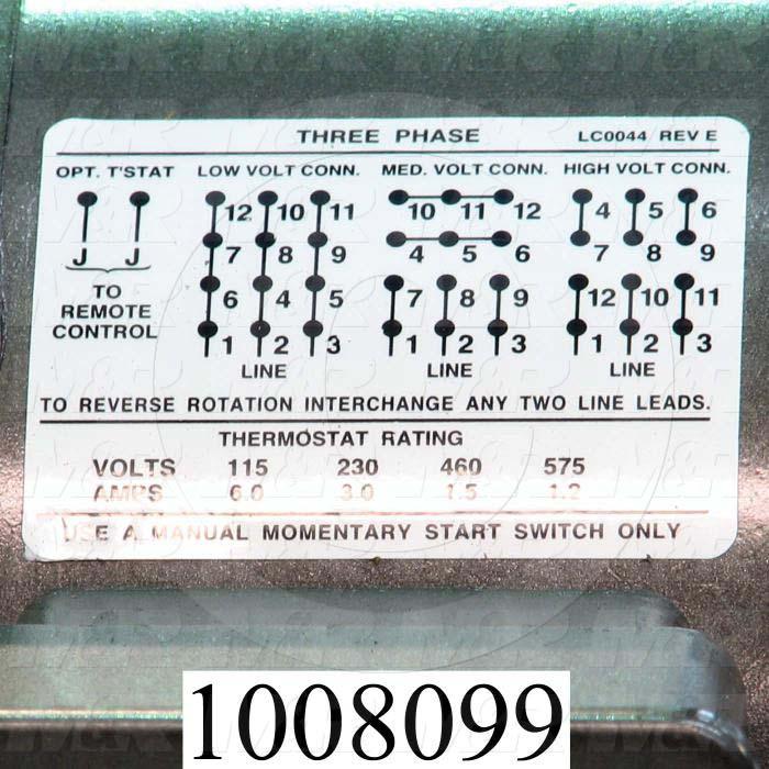 AC Motor, 5HP, 184T Frame, 1425 RPM, 220/380/440VAC, 50Hz