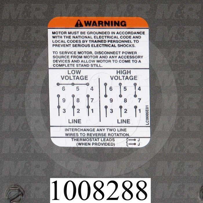 AC Motor, 7.5HP, 213T Frame, 1765 RPM, 208-230/460VAC, 3 Phase, 60Hz