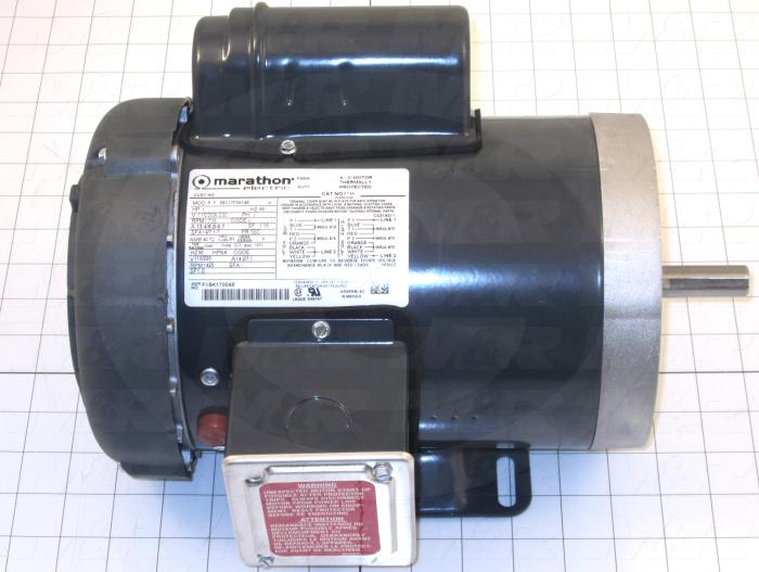 AC Motor, Open Drip Proof, 3/4HP, 56C Frame, 1425/1725 RPM, 115/208-230VAC, 1 Phase, 50/60Hz, With Junction Box, 5/8" Shaft