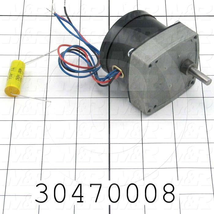 AC Motor, Parallel Shaft, 4.8 Inch Pounds, 30 RPM, 115VAC, 1 Phase, 60Hz, 1/4" Shaft
