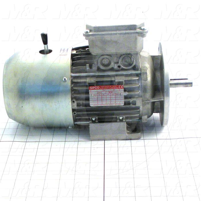 AC Motor, With Brake, 1HP, 208-230VAC, 3 Phase, 105VDC Brake Coil Voltage