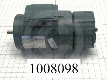 AC Motor, With Brake, 1HP, 56C Frame, 1750 RPM, 208-230/460VAC, 3 Phase, 60Hz