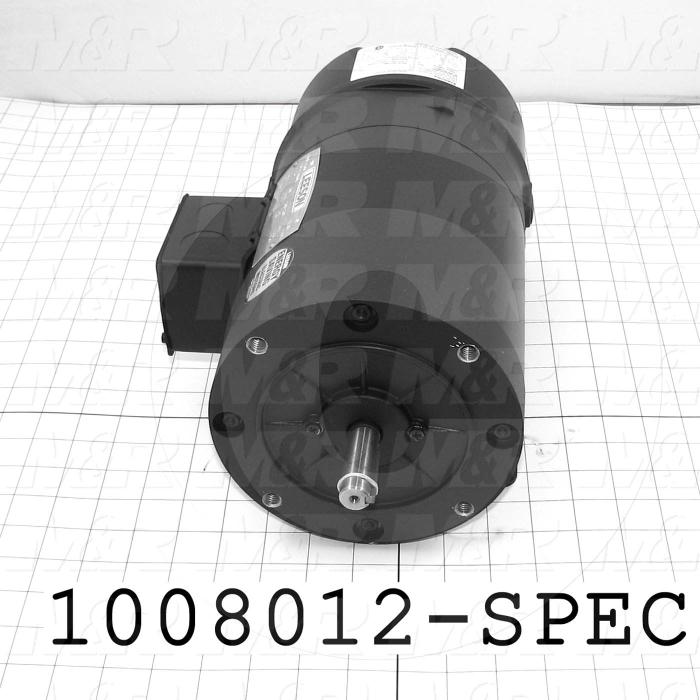 AC Motor, With Brake, 3/4HP, 208-230VAC, 3 Phase, 120/208V Brake Coil Voltage