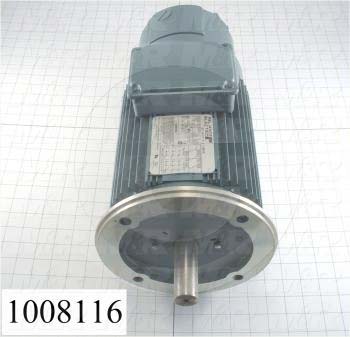 AC Motor, With Brake, 3HP, 1725 RPM, 208/220/440VAC, 3 Phase, 115/230V Brake Coil Voltage