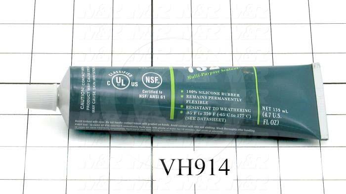 Adhesives & Seals, Silicone Rubber, 3 U.S FL OZ (90mL) Tube, Black Color