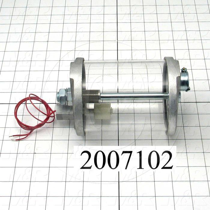 Adjustable-Flow Oil Reservoir, Height 7.75", Bowl Diameter 4.25", Capacity 1 Qt, Note : Round Acrylic; w/Level Switch; Normally Opened