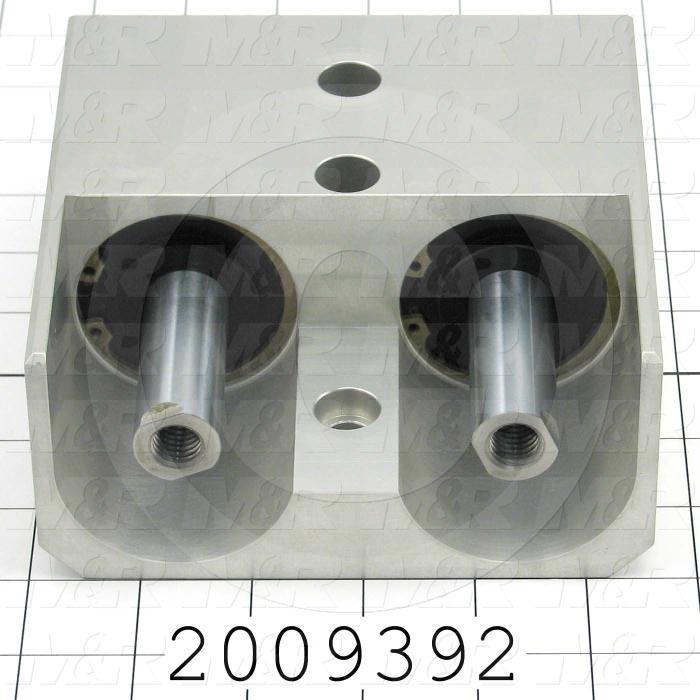 Air Cylinders, Dual Double Rod Type, Standard NFPA, Double Acting Model, 2" Bore, 2" Stroke, Carriage Stroke Function