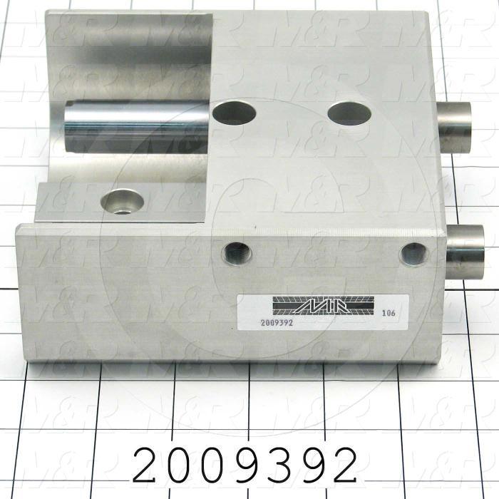 Air Cylinders, Dual Double Rod Type, Standard NFPA, Double Acting Model, 2" Bore, 2" Stroke, Carriage Stroke Function