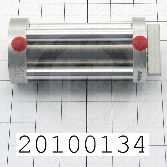 Air Cylinders, Dual Rod Type, Standard NFPA, 1/4-20 UNC Rod Thread, Double Acting Model, 1 1/2" Bore, 4" Stroke