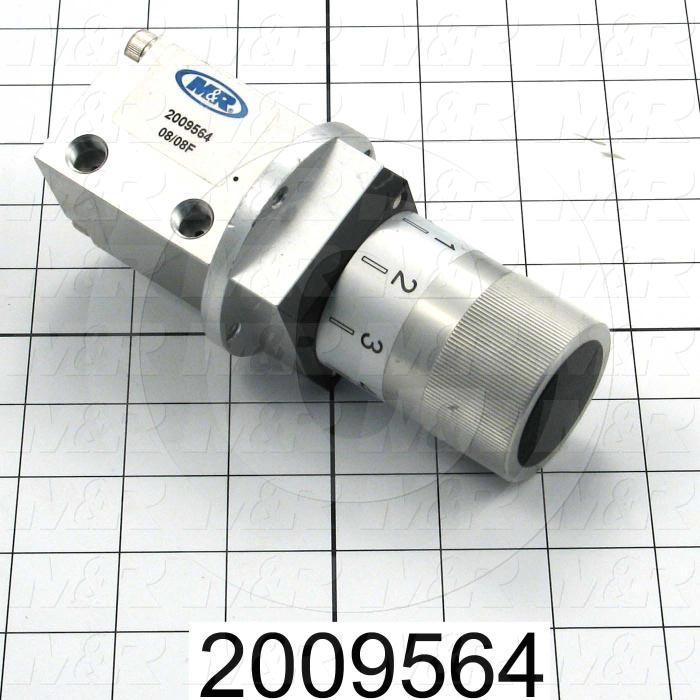 Air Cylinders, Rod Type, 5/16-18 Rod Thread, Double Acting With 8 Positions Adjustment Model, 1 1/4" Bore, 1" Stroke, Rubber Bumper, Screen Up/Down Function