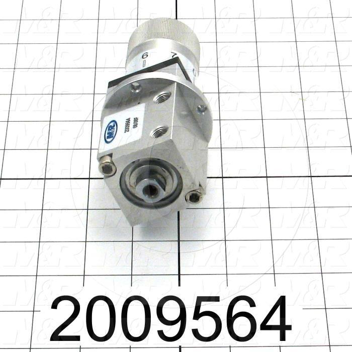 Air Cylinders, Rod Type, 5/16-18 Rod Thread, Double Acting With 8 Positions Adjustment Model, 1 1/4" Bore, 1" Stroke, Rubber Bumper, Screen Up/Down Function