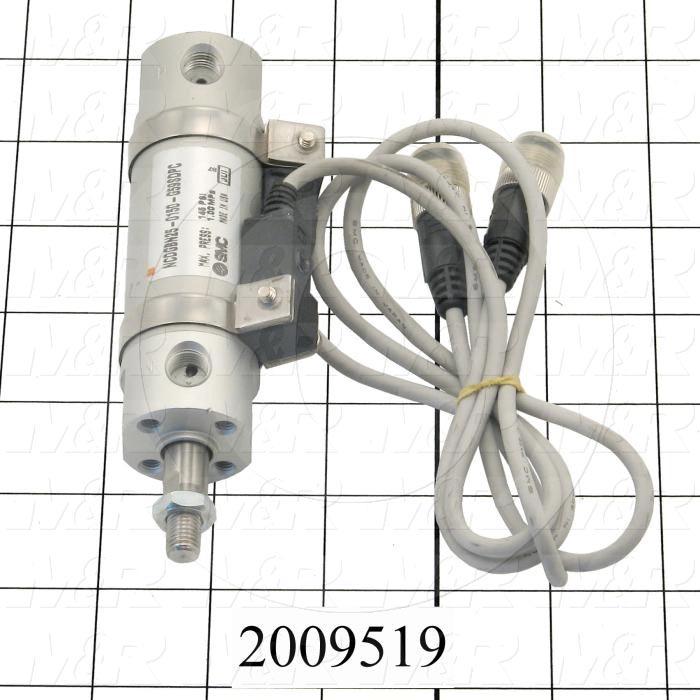 Air Cylinders, Rod Type, 5/16-24 UNF Rod Thread, Double Acting Model, 1" Bore, 1 1/2" Stroke, Urethane Bumper, Built In Valve, Come with: D-G59 Solid State Switch, BA-02 Switch Band