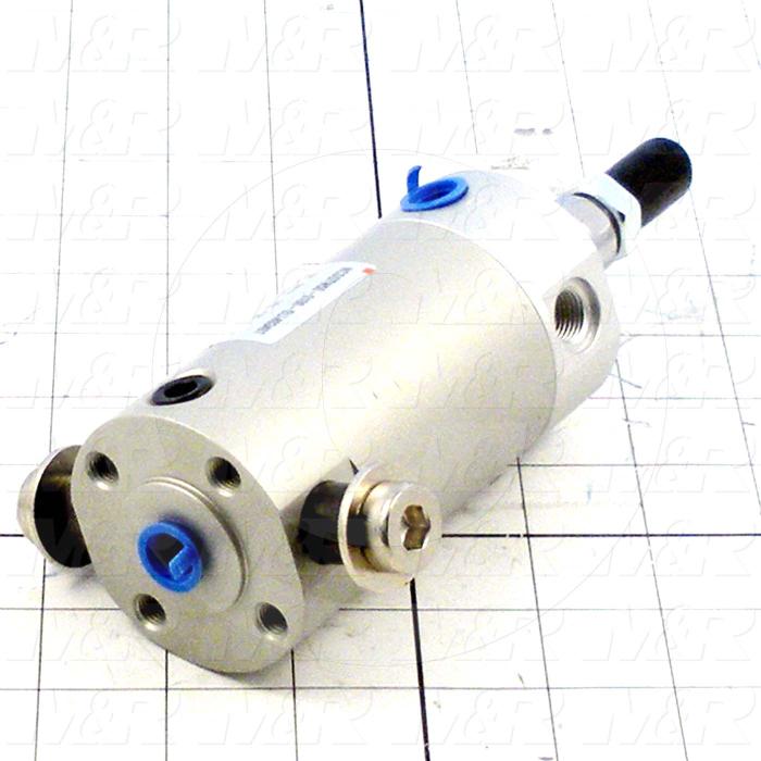 Air Cylinders, Rod Type, 5/16-24 UNF Rod Thread, Double Acting Model, 50 mm Bore, 1" Stroke, Urethane Bumper, Rear Port Cylinder Function