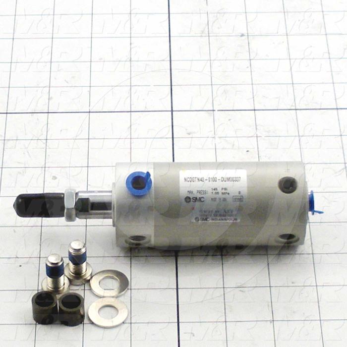 Air Cylinders, Rod Type, 7/16-20 UNF Rod Thread, Double Acting Model, 40 mm Bore, 1" Stroke, Urethane Bumper