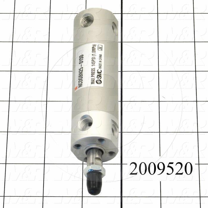 Air Cylinders, Rod Type, Standard NFPA, 5/16-24 UNF Rod Thread, Double Acting Model, 25 mm Bore, 1 1/2" Stroke, Both Ends Cushion