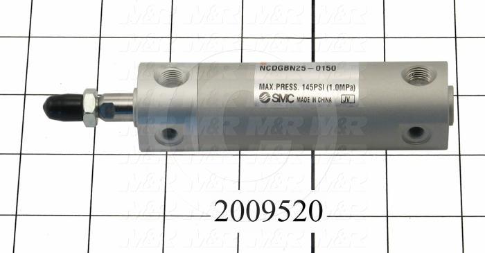 Air Cylinders, Rod Type, Standard NFPA, 5/16-24 UNF Rod Thread, Double Acting Model, 25 mm Bore, 1 1/2" Stroke, Both Ends Cushion