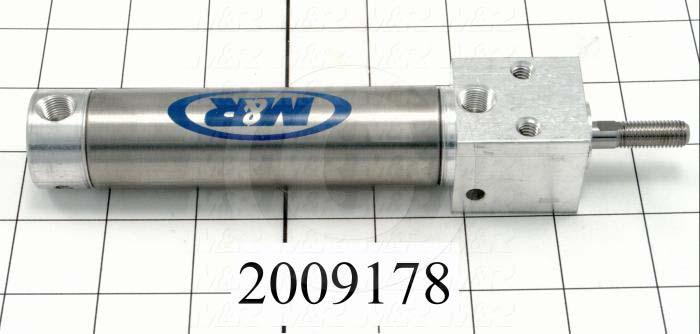 Air Cylinders, Rod Type, Standard NFPA, 5/16-24 UNF Rod Thread, Single Acting Model, 1 1/16" Bore, 2 1/2" Stroke, Both Ends Cushion