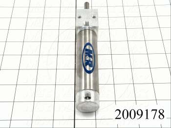 Air Cylinders, Rod Type, Standard NFPA, 5/16-24 UNF Rod Thread, Single Acting Model, 1 1/16" Bore, 2 1/2" Stroke, Both Ends Cushion