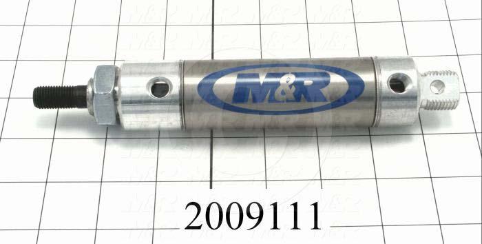 Air Cylinders, Rod Type, Standard NFPA, 7/16-20 UNF Rod Thread, Double Acting Model, 1 1/4" Bore, 2" Stroke, Both Ends Cushion