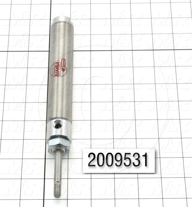 Air Cylinders, Rod Type, Standard NFPA, Double Acting Model, 1 1/16" Bore, 4" Stroke, Rubber Bumper