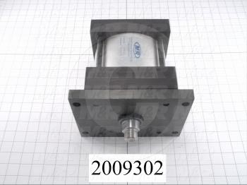 Air Cylinders, Rod Type, Standard NFPA, Double Acting Model, 6" Bore, 2" Stroke, Both Ends Cushion, Table Up Function