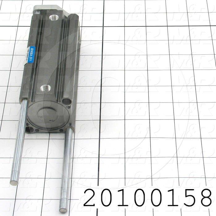 Air Cylinders, Single Rod Non-Rotating Type, Standard NFPA, Double Acting Model, 40 mm Bore, 100 mm Stroke, Rubber Bumper