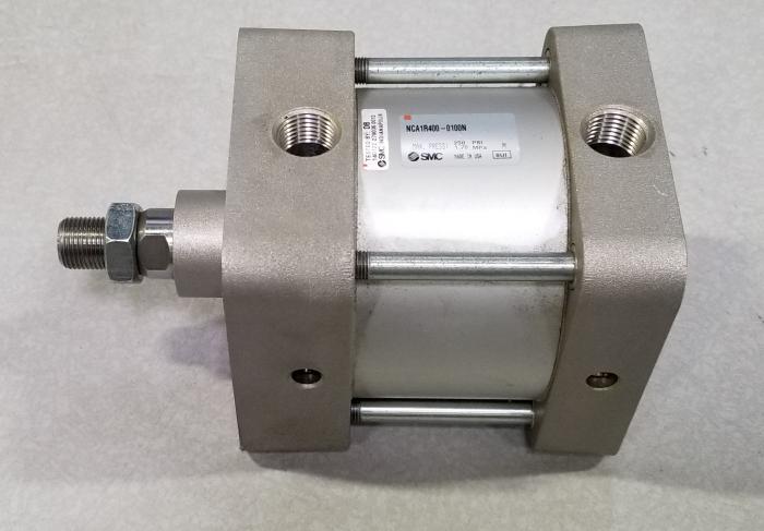 Air Cylinders, Single Rod Type, 3/8-24 UNF Rod Thread, Double Acting Model, 4" Bore, 1" Stroke, Side Tapped