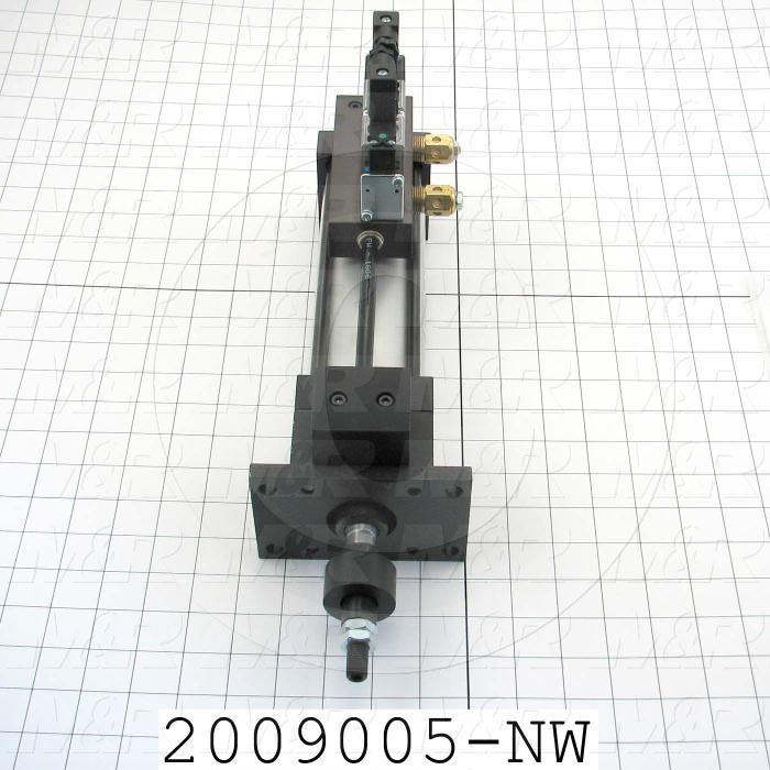 Air Cylinders, Single Rod Type, Double Acting Model, 2 1/2" Bore, 6.5" Stroke, Both Ends Cushion, Built In Flow Control, Gauntlet Index Cylinder 10 Stations Function, Built In Valve