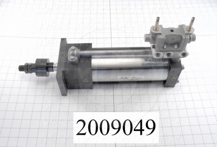 Air Cylinders, Single Rod Type, Double Acting Model, 3 1/4" Bore, 7" Stroke, Both Ends Cushion, Built In Flow Control, Challenger Index Cylinder 10 Stations Function