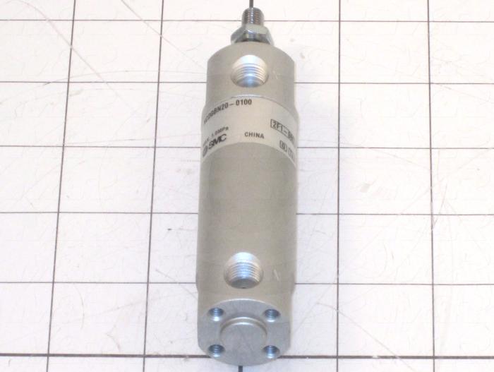 Air Cylinders, Single Rod Type, Double Acting Model, 3/4" Bore, 1" Stroke, Rubber Bumper