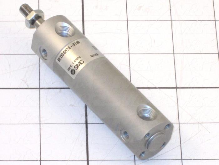 Air Cylinders, Single Rod Type, Double Acting Model, 3/4" Bore, 1" Stroke, Rubber Bumper