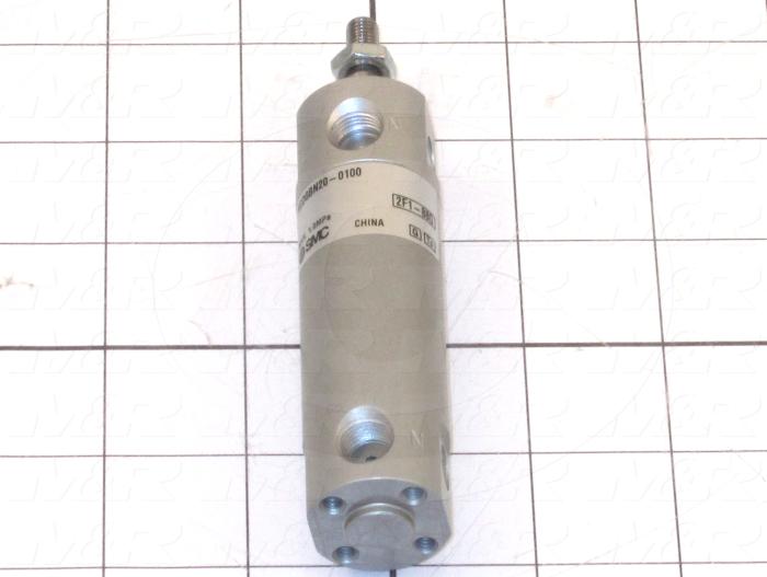 Air Cylinders, Single Rod Type, Double Acting Model, 3/4" Bore, 1" Stroke, Rubber Bumper