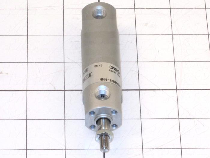 Air Cylinders, Single Rod Type, Double Acting Model, 3/4" Bore, 1" Stroke, Rubber Bumper