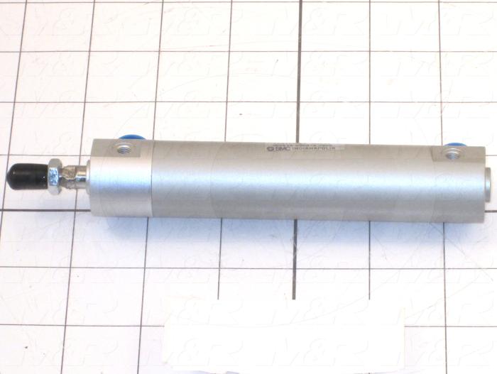 Air Cylinders, Single Rod Type, Double Acting Model, 3/4" Bore, 2.5" Stroke, Rubber Bumper