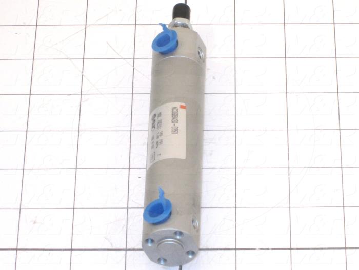 Air Cylinders, Single Rod Type, Double Acting Model, 3/4" Bore, 2.5" Stroke, Rubber Bumper