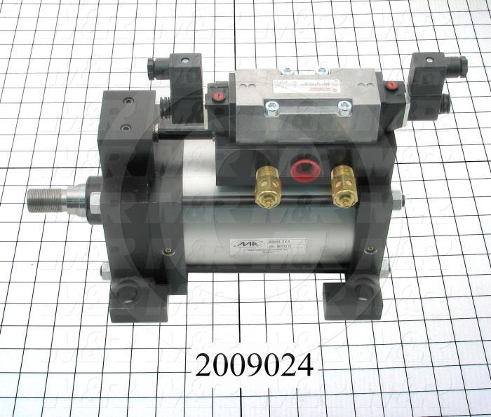 Air Cylinders, Single Rod Type, Double Acting Model, 5" Bore, 5" Stroke, Both Ends Cushion, Built In Flow Control, Challenger Index Cylinder 16 Stations Function, Built In Valve