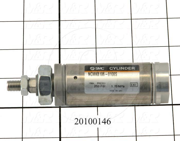 Air Cylinders, Single Rod Type, Standard NFPA, 3/8-24 UNF Rod Thread, Single Acting Model, 1 1/16" Bore, 1" Stroke