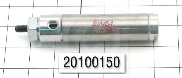 Air Cylinders, Single Rod Type, Standard NFPA, 5/16-24 UNF Rod Thread, Double Acting Model, 1 1/16" Bore, 2" Stroke, Rubber Bumper