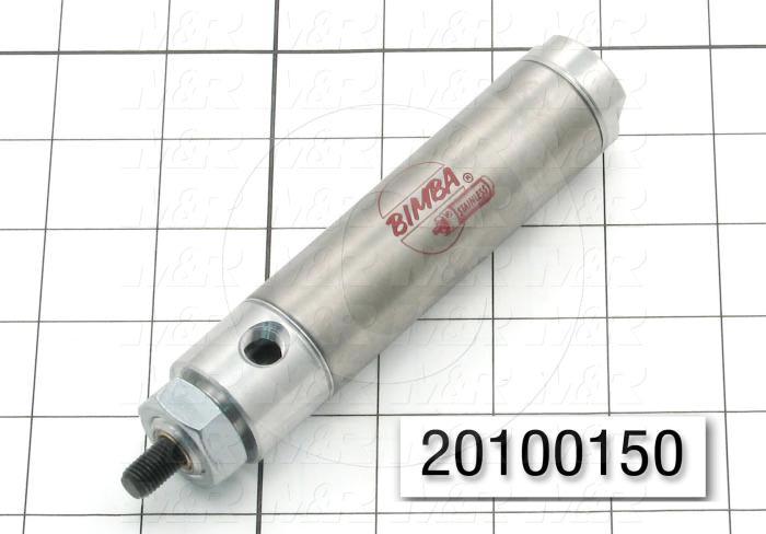 Air Cylinders, Single Rod Type, Standard NFPA, 5/16-24 UNF Rod Thread, Double Acting Model, 1 1/16" Bore, 2" Stroke, Rubber Bumper