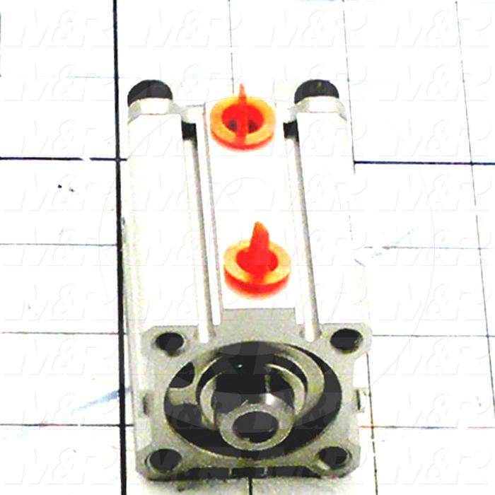 Air Cylinders, Square Rod Cylinder Type, M14 x 1.5 Rod Thread, Double Acting Model, 32 mm Bore, 25 mm Stroke, Comes With Build-In Magnet, Double Clevis To Mount