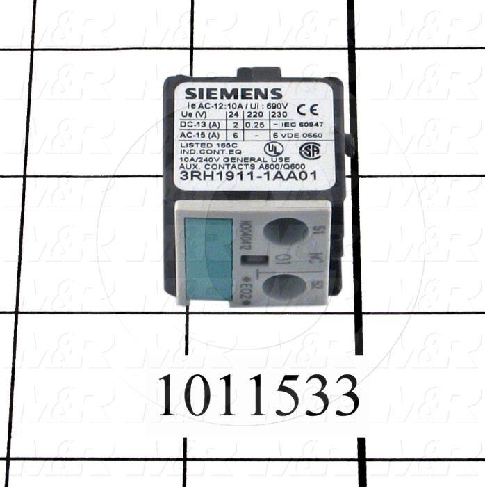 Aux Contact for Contactor, 1 Pole, 1 NC